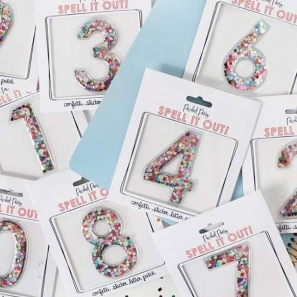 Packed Party Stick To It Confetti Number Multicolor Glitter NWT - Picture 1 of 11